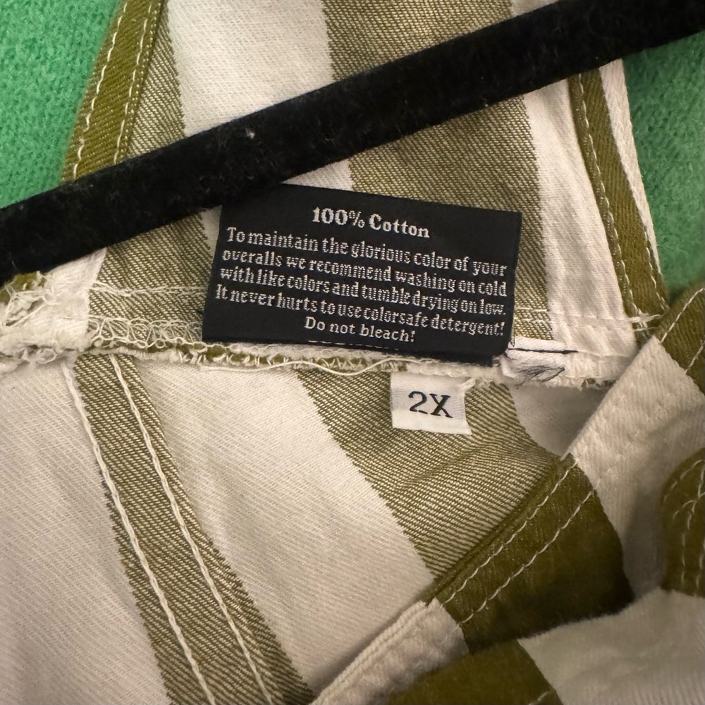 Big Bud Press Olive and White Striped Overalls - Picture 8 of 8